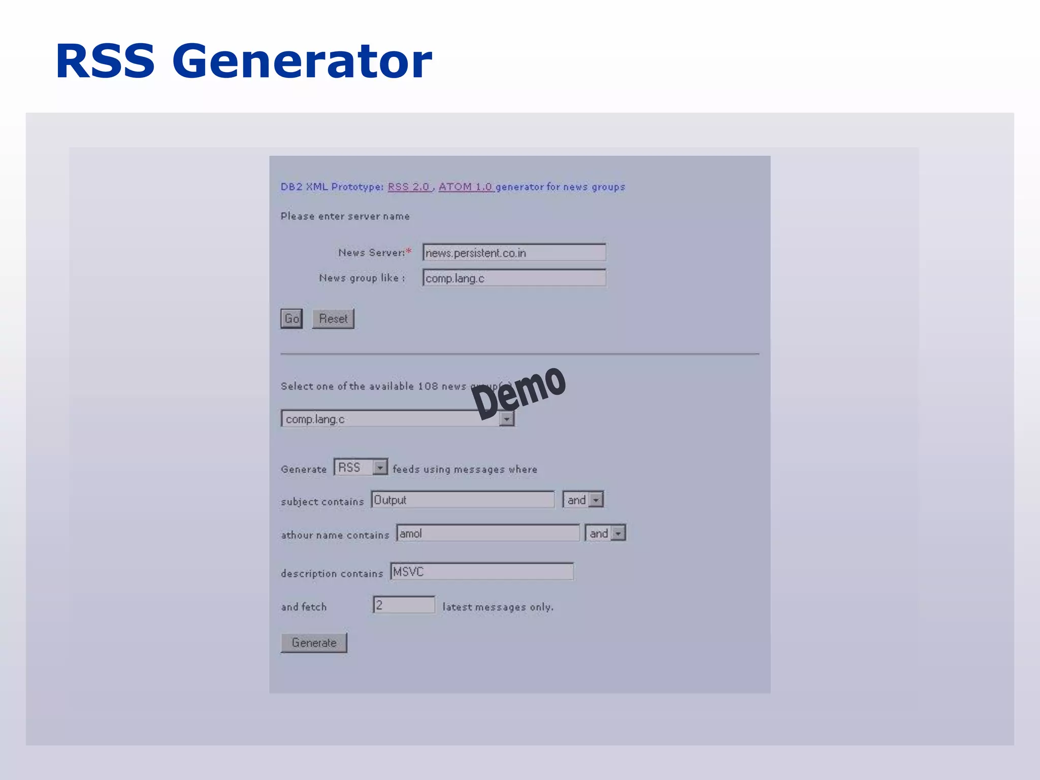 RSS Generator
 