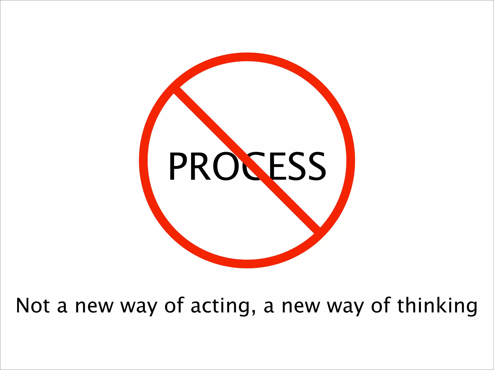 PROCESS


Not a new way of acting, a new way of thinking
 