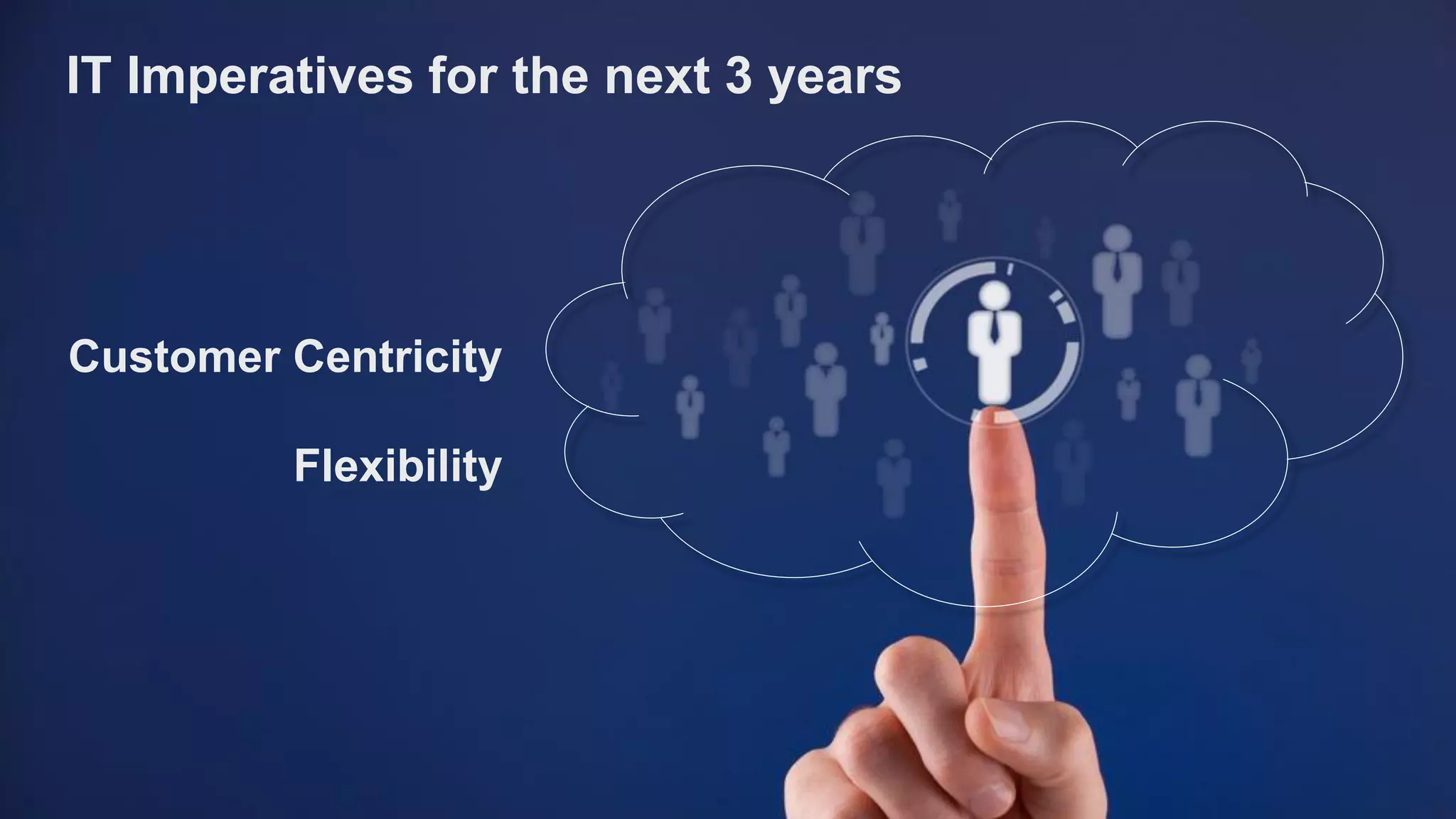IT Imperatives for the next 3 years
Customer Centricity
Flexibility
 