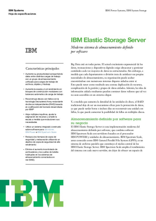 Ibm elastic storage server moderno sistema de almacenamiento defini…