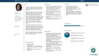Michelle | VP of Customer Service - Telco
Michelle
VP of Customer Service -
Telco
ALSO KNOWN AS
Chief Customer Officer
VP of Customer Relations
VP of Customer Experience
VP of Customer Care
VP of Customer Service
Operations
METHODOLOGY
August 2015
PERSONA CODE
L04
Bio
As the VP of Customer Service, Michelle is the key
executive for customer support, client interactions,
online sales and other elements of the customer
experience.
Michelle recognizes that the position she holds has
changed markedly across the business landscape in
a relatively short time period. In the last two
decades, the traditional model of phone and in-
person support has given way to automation, self-
service, social support, SMS and mobile app support
models. In the last five years, self-service has taken
on even more importance, as site/mobile options
allow users to more effectively manage their
services, usage and expenses. And changing
providers is easier than ever in some retail energy
markets.
Today, Michelle is predominantly involved in the
development of support processes, communication
policies, employee training, and even in developing
customer-service based selling. She must be able to
manage crises and mitigate service failures,
especially in cases where the company is at fault.
Like in many other organizations, customer service
activities constitute a cost center for Michelle’s
company, so Michelle needs ...
Personal Motivation
• Customer satisfaction
• Customer service
• Personal experience – to satisfy consumers in
the way that she herself wants to be treated as
a consumer
• Mitigate connection downtime, eliminate
dropped calls
Challenges
• Successfully integrate data from multiple
sources and apply analytical tools to get a
complete customer view, including
accurate, timely information on customer
needs and operational success.
• Quickly and easily respond to customer
issues and provide them with timely and
relevant information.
• Increase automation of customer service
functions, and promote customer self-
service through online, mobile and social
platforms.
• Overcome difficulties in attaining a singular
and holistic view of the customer.
Responsibilities
• Manage the end-to-end customer experience
lifecycle, from first contact through service
connection and ongoing support.
• Define and evangelize the overall customer
lifecycle experience. Create a future vision and
implementation strategy to exceed customer
experience targets and sales or program
generation goals.
• Build and lead the customer support team.
Create benchmarks, support processes, training
practices and compensation models.
• Long-term planning to ensure capacity needs
are met globally and service levels are achieved
within budget.
• Reduce call center cost. Enable call center
operation that is low cost and high value for
customers.
• Provide a “Voice-of-the-Customer” feedback
loop to the business.
Evaluated On
• Increasing customer satisfaction
• Improving retention and renewal rates
• Optimizing credit and collections
• Achieving a high net promoter score (NPS) in
competitive markets
• Improving customer service team efficiency,
including agent utilization, FCR, AHT and ASA
• Maintaining operational excellence with regard
to abandonment and self-service completion
rates
Thought Process
LONG-TERM STRATEGICOPERATIONAL
Work Time Spent
SUMMARY
40% Customer service operations
20% Billing/credit collections
20% Business system applications
20% Performance management
Consumer Inspired
Business Challenges2
 