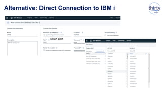 Alternative: Direct Connection to IBM i
44
DRDA port
 