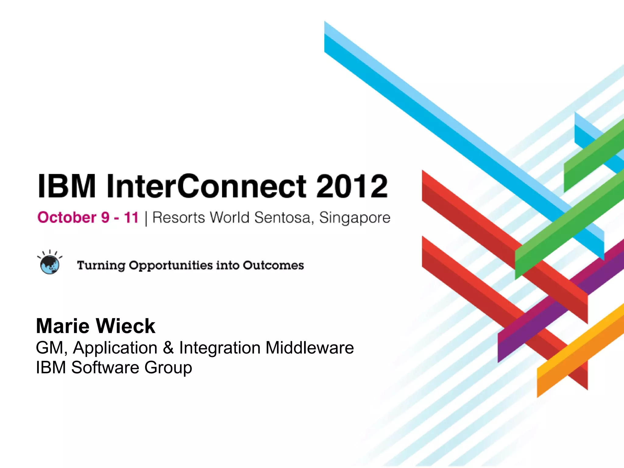 Marie Wieck
GM, Application & Integration Middleware
IBM Software Group
 