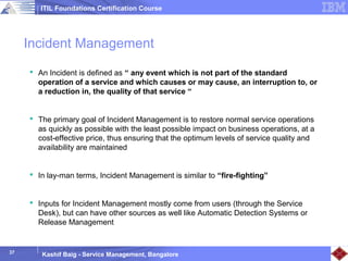 ThinkFaculty ITIL Training Course IBM | PPT