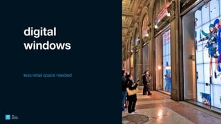 IBM
Interactive
Experience
11
less retail space needed
digital
windows
 