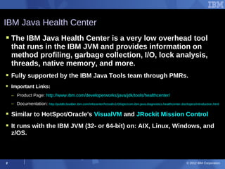 jitserver - optimize your java cloud-native... IBM Health Center Details | PDF