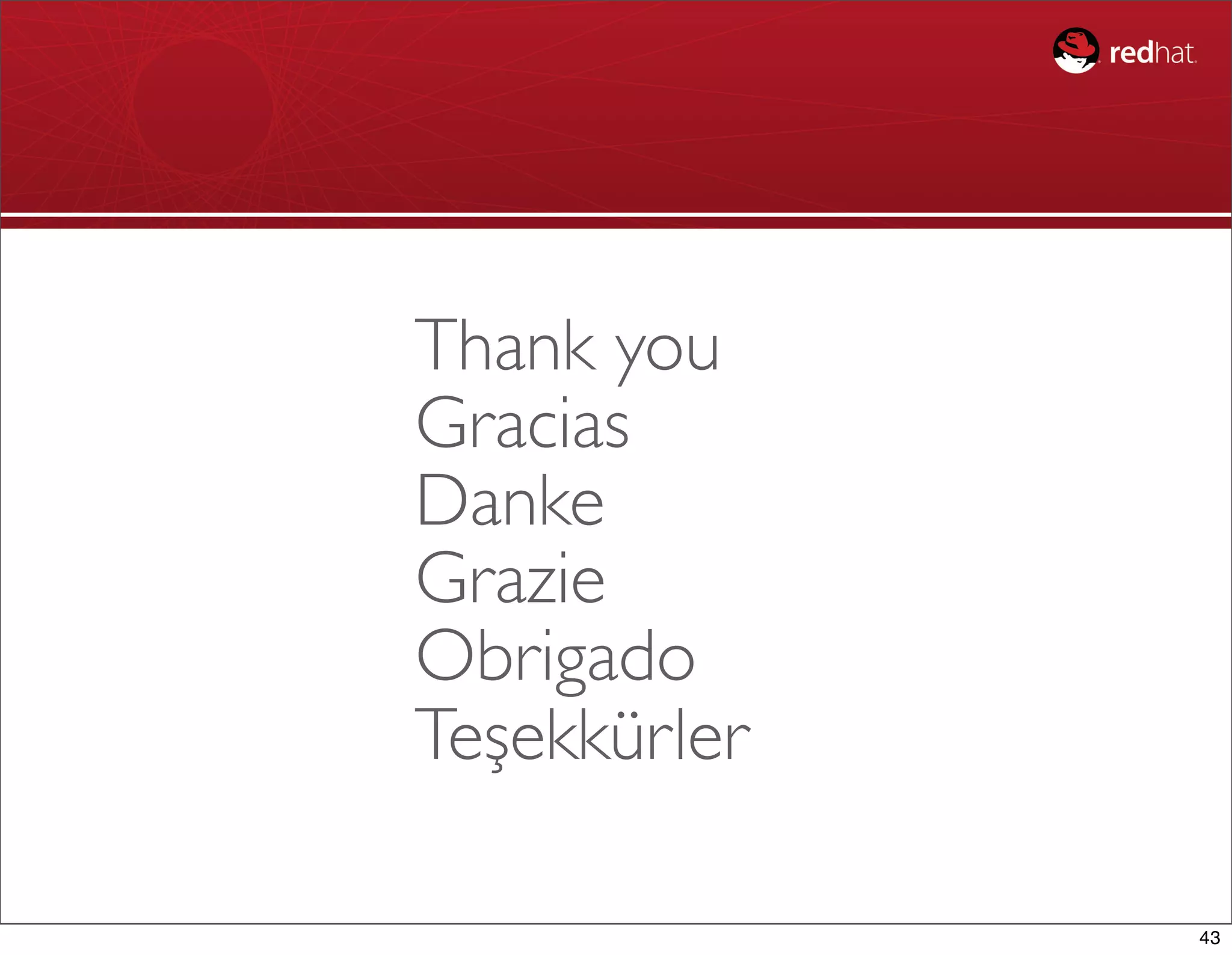 Thank you
Gracias
Danke
Grazie
Obrigado
Teşekkürler

              43
 