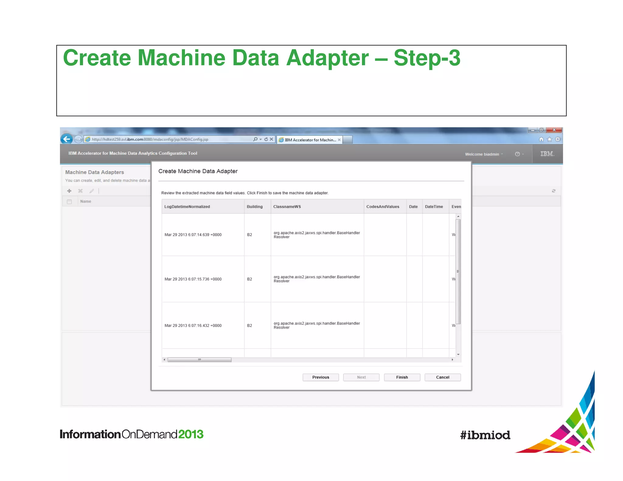 Create Machine Data Adapter – Step-3

 