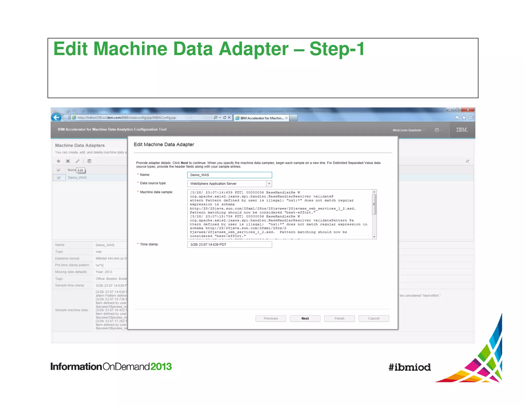Edit Machine Data Adapter – Step-1

 