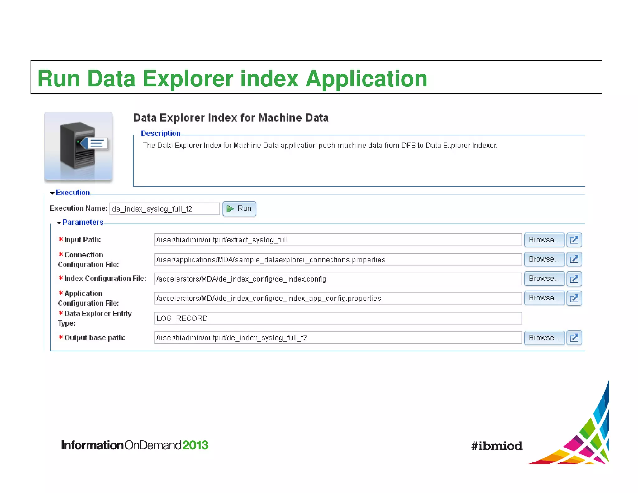 Run Data Explorer index Application

 