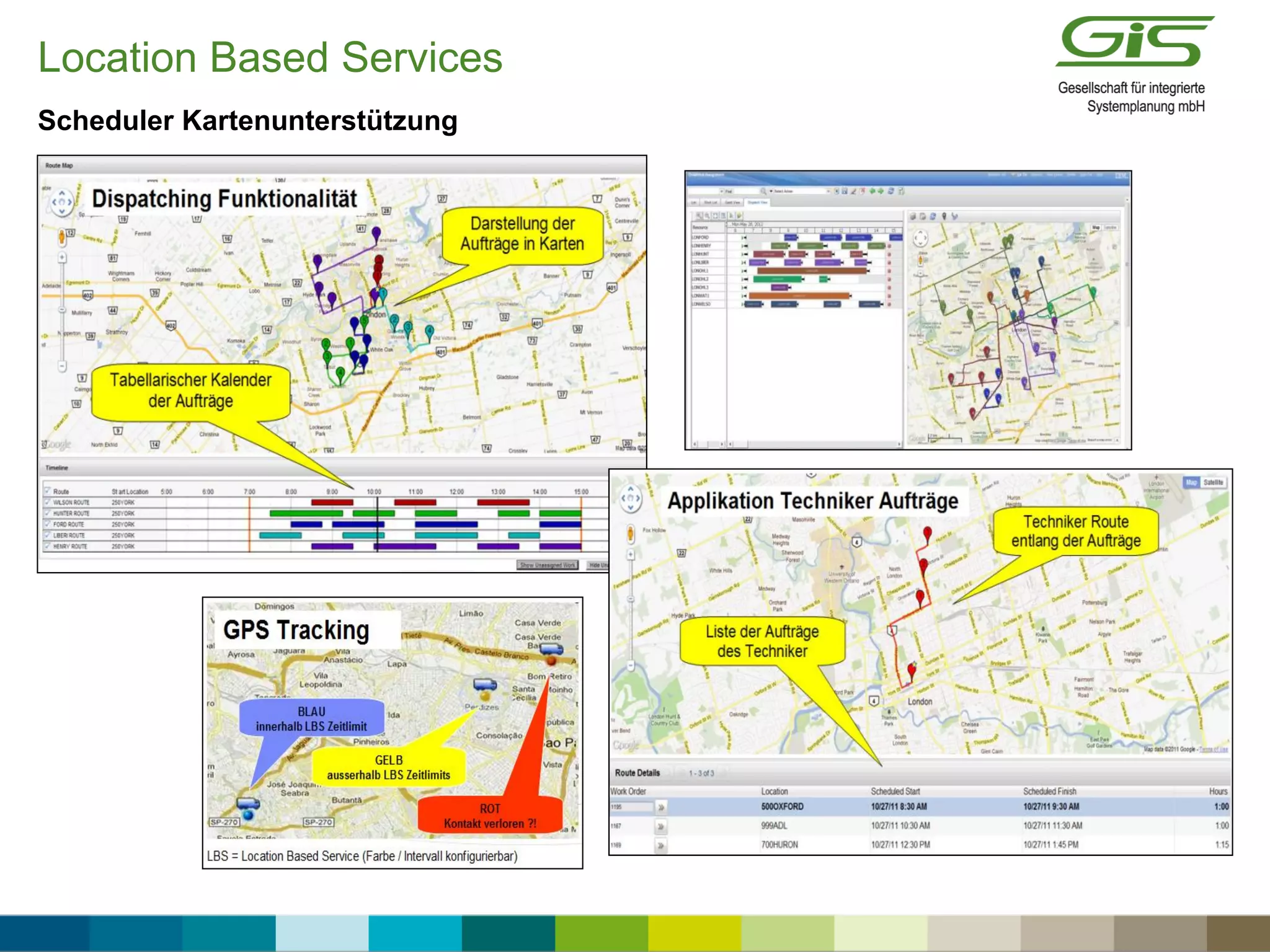 Location Based Services
Scheduler Kartenunterstützung
 