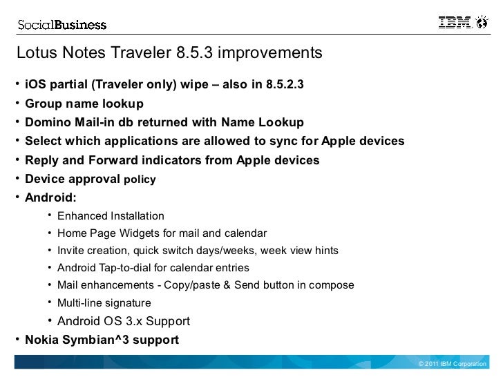 lotus notes traveler 8.5.035 lotus notes traveler 8.5.035