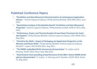 Published Conference Papers 
• “Parallelism and Data Movement Characterization of contemporary Application 
Classes ”, Vic...
