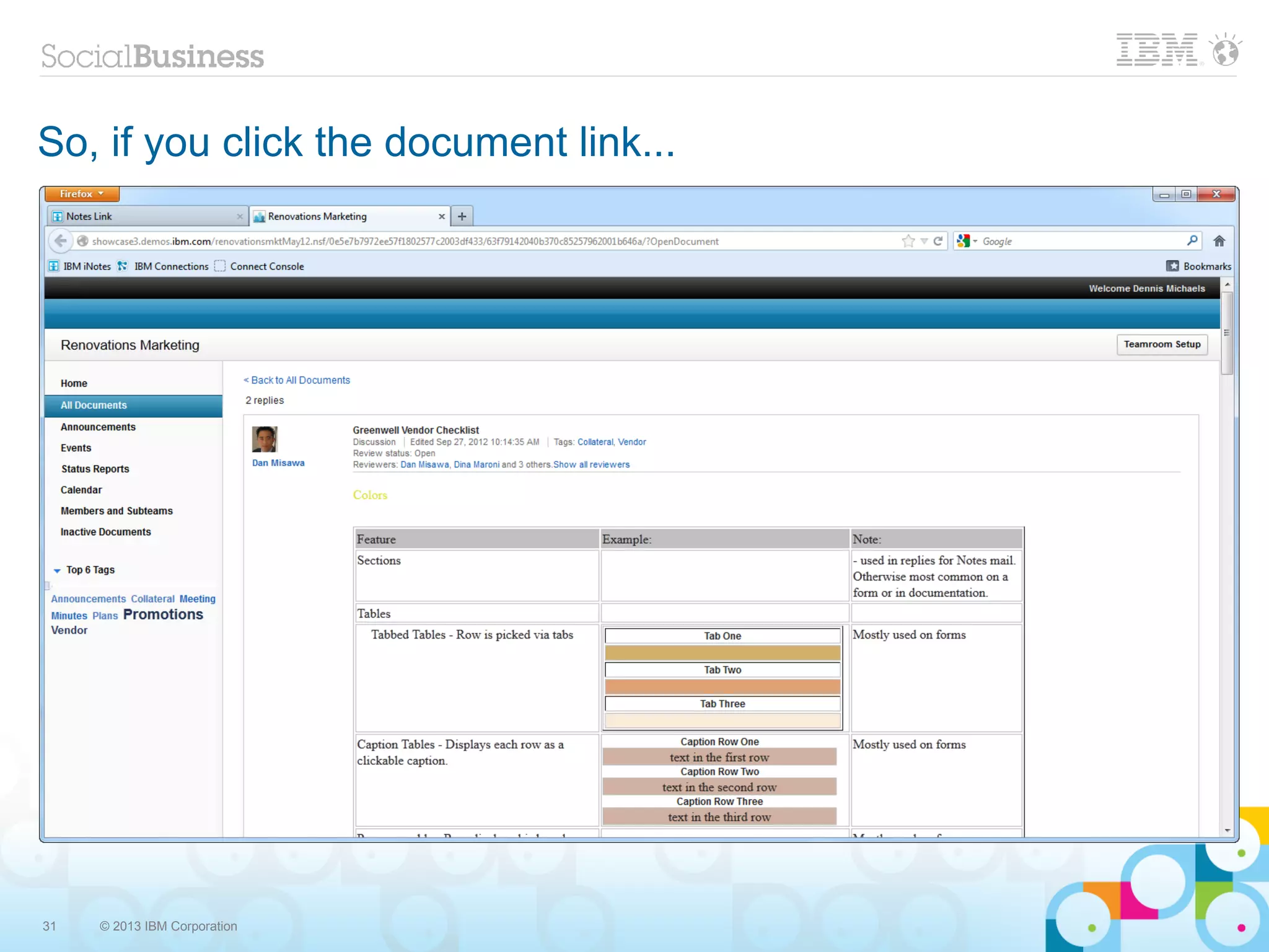 So, if you click the document link...




31   © 2013 IBM Corporation
 