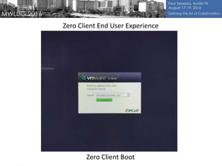 Zero Client End User Experience
Zero Client Boot
 