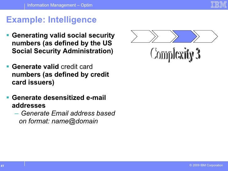 security valid number social generate 01282009 Optim Ibm Overview Techical