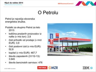 O Petrolu 
Petrol je največja slovenska energetska družba. 
Podatki za skupino Petrol zaleto 2013: 
•količina prodanih pro...