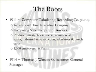 The Roots1911 ~ Computer Tabulating Recording Co. (C-T-R)International Time Recording Company