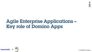 © 2016 IBM Corporation
Agile Enterprise Applications –
Key role of Domino Apps
 