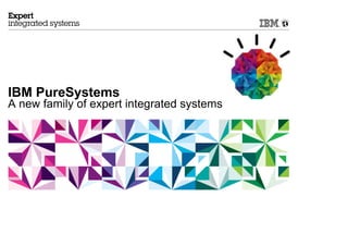IBM PureSystems
A new family of expert integrated systems
 