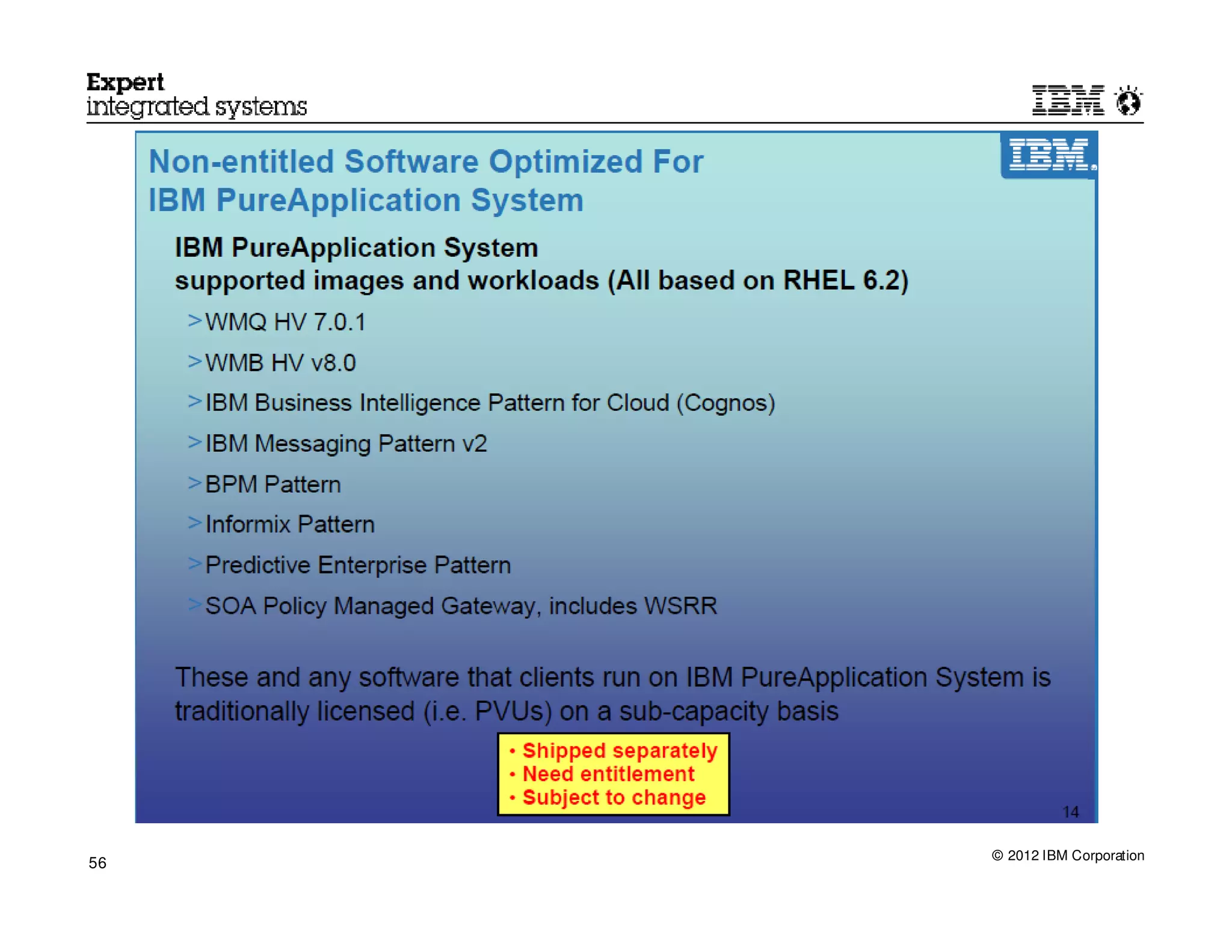 © 2012 IBM Corporation
56
 