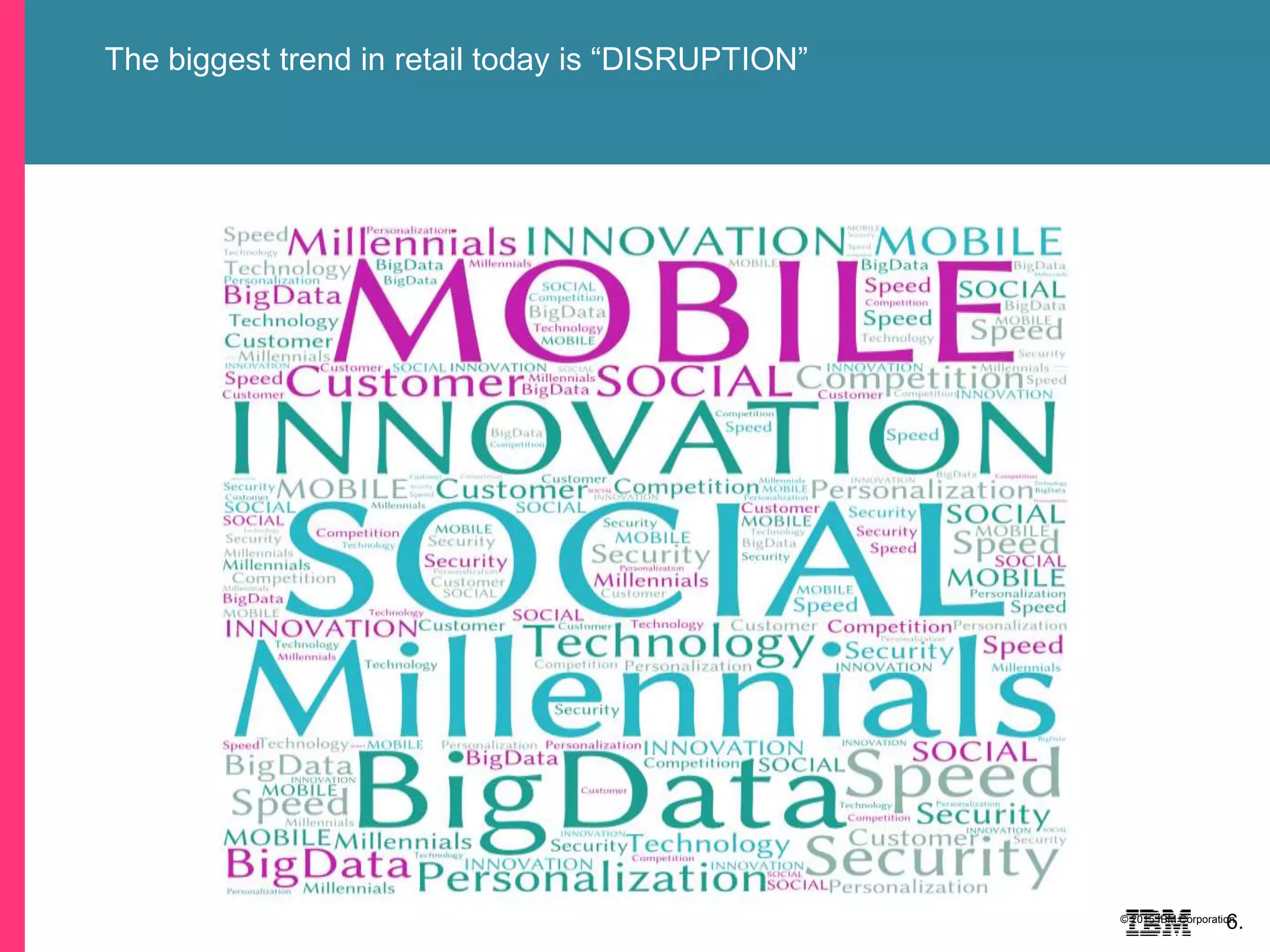 © 2015 IBM Corporation
The biggest trend in retail today is “DISRUPTION”
6.
 