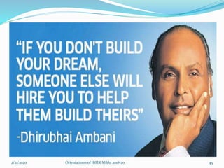 2/21/2020 Orientationn of IBMR MBAs 2018-20 45
 