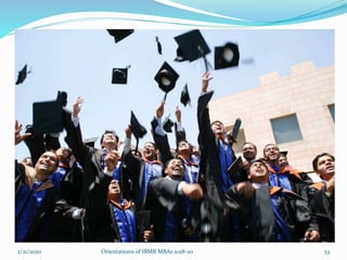 2/21/2020 Orientationn of IBMR MBAs 2018-20 53
 