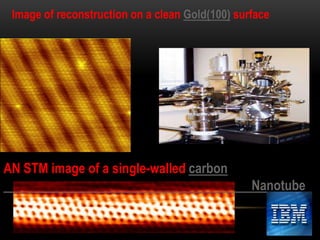 Image of reconstruction on a clean Gold(100) surface

AN STM image of a single-walled carbon

Nanotube

 