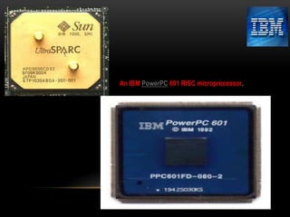 An IBM PowerPC 601 RISC microprocessor.

 