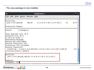 592 © 2010 IBM CorporationSocial Business
The Java package is now installed.
 