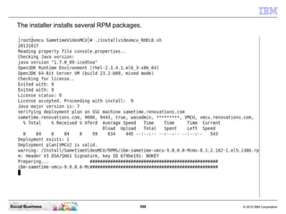 598 © 2010 IBM CorporationSocial Business
The installer installs several RPM packages.
 