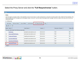 741 © 2010 IBM CorporationSocial Business
Select the Proxy Server and click the “Full Resynchronize” button.
 