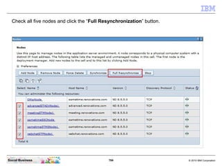784 © 2010 IBM CorporationSocial Business
Check all five nodes and click the “Full Resynchronization” button.
 