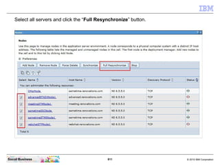 811 © 2010 IBM CorporationSocial Business
Select all servers and click the “Full Resynchronize” button.
 