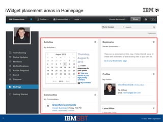 © 2013 IBM Corporation11
iWidget placement areas in Homepage
 