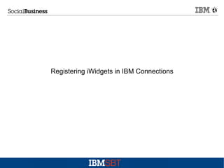 Registering iWidgets in IBM Connections
 