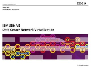 © 2013 IBM Corporation
System Networking
IBM SDN VE
Data Center Network Virtualization
Rakesh Saha
Director Product Management
 
