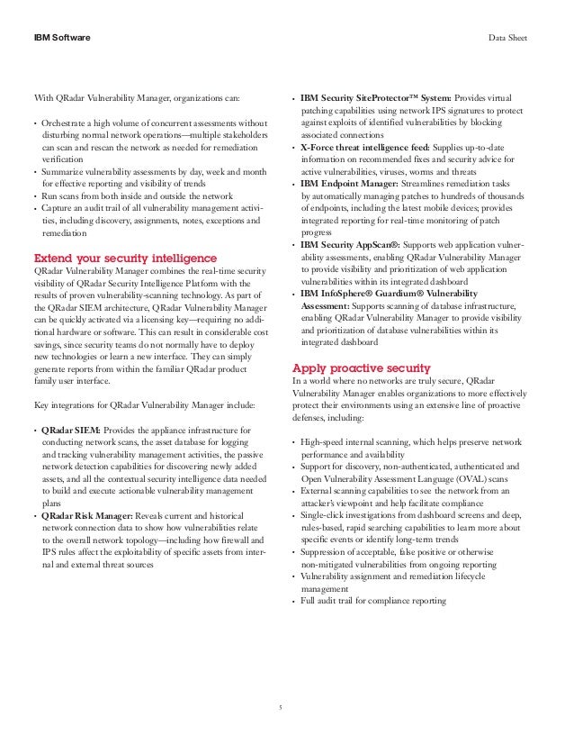 IBM Security QRadar Vulnerability Manager