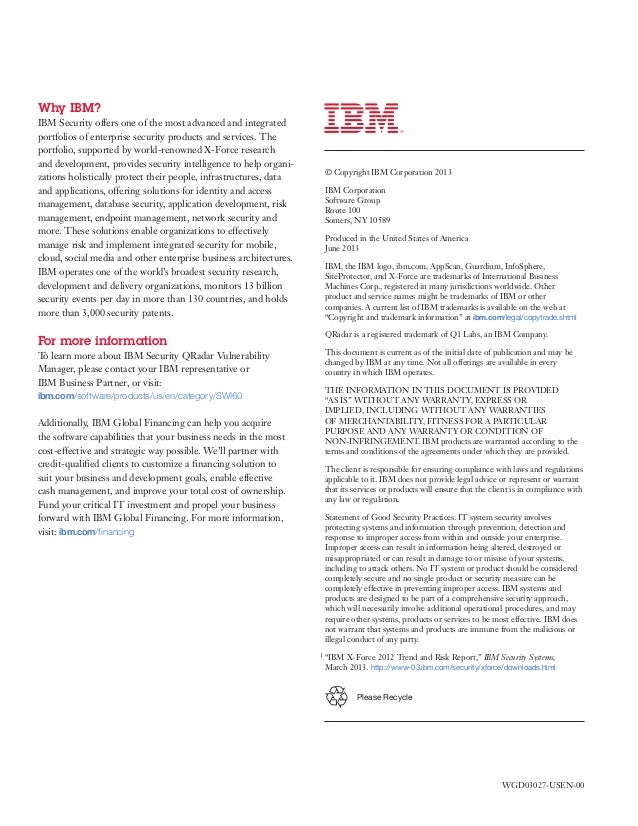 IBM Security QRadar Vulnerability Manager
