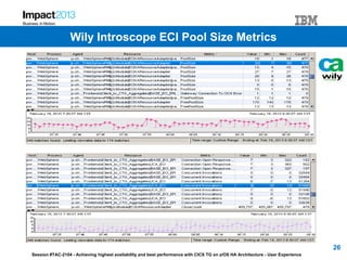 Session #TAC-2104 - Achieving highest availability and best performance with CICS TG on z/OS HA Architecture - User Experience
26
Wily Introscope ECI Pool Size Metrics
 