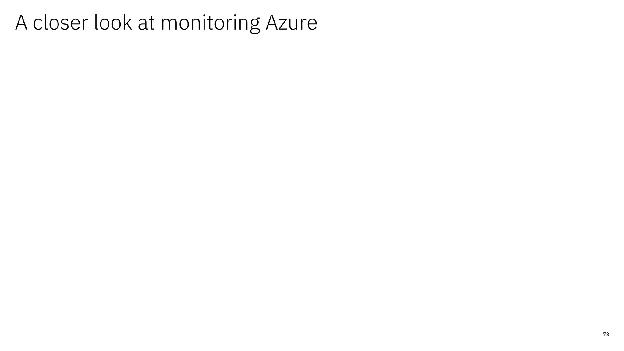 A closer look at monitoring Azure
78
 
