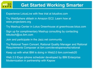 Web2.0 Expo: IBM Smart Work Panel April 1, 2009 Please Note: Slides follow short video