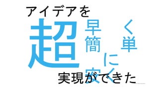 © 2015 IBM Corporation
早 く
簡 単
に
安く
アイデアを
実現ができた
 