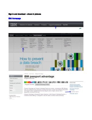 Sign in and download – shown in pictures
IBM Homepage
 