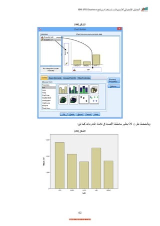 ‫برنامج‬ ‫باستخدام‬ ‫لالستبيانات‬ ‫اإلحصائي‬ ‫التحليل‬
IBM SPSS Statistics
62
( ‫الشكل‬
44
)
‫ت‬‫ز‬ ‫ا‬ ‫ع‬ ‫ربالضغط‬
Ok
:‫ا‬ ‫كما‬ ‫املمرجات‬ ‫نان‬ ‫ا‬ ‫األعمد‬ ‫مختط‬ ‫ظإر‬
( ‫الشكل‬
45
)
 