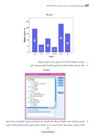 ‫برنامج‬ ‫باستخدام‬ ‫لالستبيانات‬ ‫اإلحصائي‬ ‫التحليل‬
IBM SPSS Statistics
82
( ‫الشكل‬
68
)
‫ة‬
-
‫املمتتات‬‫محرت‬ ‫نفتح‬
ChartEditor
‫املمتطر‬‫ا‬ ‫ع‬‫اخزارج‬‫بالنرر‬ ‫ظإر‬ ‫ل‬ ‫ال‬
‫ت‬
-
‫احم‬ ‫ا‬ ‫ع‬ ‫بالنرر‬
‫يات‬
Save charttemplate
‫الرايمة‬ ‫ا‬ ‫ا‬ ‫ج‬ ‫اخ‬
File
:‫ا‬ ‫التا‬‫ات‬ ‫احح‬ ‫ب‬‫ر‬‫م‬ ‫ظإر‬
( ‫الشكل‬
69
)
‫ث‬
-
‫ميينة‬ ‫عناصر‬ ‫د‬ ‫احد‬ ‫البرنامج‬ ‫لنا‬ ‫يح‬ ‫را‬ ‫هاي‬ ‫عل‬ ‫أجراناها‬ ‫القب‬ ‫الت‬ ‫التيد‬ ‫حفظ‬ ‫مكن‬ ‫القب‬ ‫املمتط‬ ‫عناصر‬ ‫ات‬ ‫احح‬ ‫ب‬‫ر‬‫م‬ ‫ا‬ ‫اظإر‬
‫انسيرا‬ ‫عدا‬ ‫ما‬ ‫التنسيرات‬ ‫جمي‬ ‫بحفظ‬ ‫م‬ ‫سنر‬ ‫انسيراتهاي‬ ‫ححفظ‬
‫ب‬ ‫س‬ ‫الري‬ ‫ا‬ ‫رالين‬ ‫راألستر‬ ‫األعمد‬ ‫(عناران‬ ‫اليناران‬ ‫ت‬
 