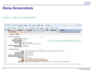 12 © 2015 IBM Corporation
Demo Screenshots
Firefox – Origin not in trusted list
 