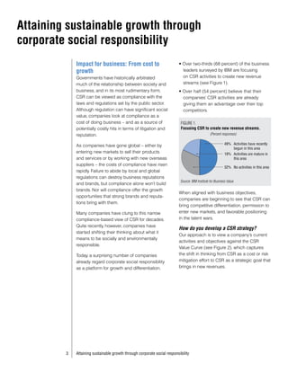 Ibm Csr IBM Study On Sustainable Corporate Social Responibilityr | PDF