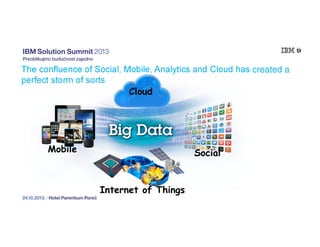 The confluence of Social, Mobile, Analytics and Cloud has created a
perfect storm of sorts
Cloud

Mobile

Social

Internet of Things

 